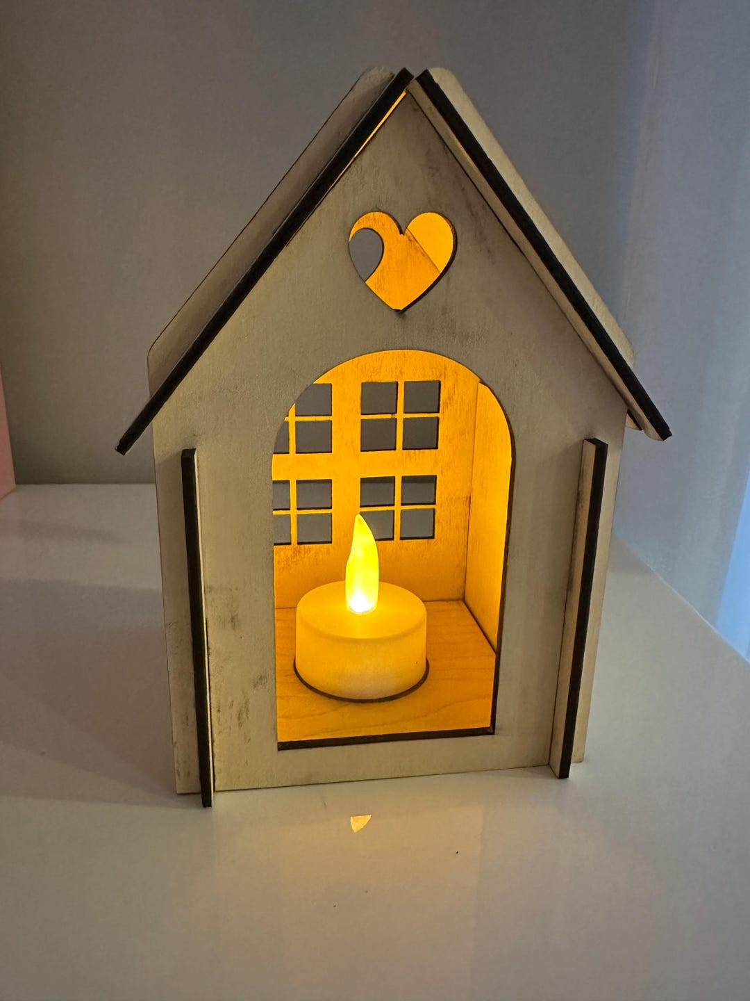 Wooden Tea Light House - Etsy
