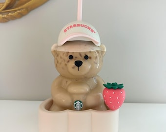 Bearista Cup Coaster with Strawberry Holder