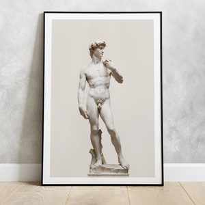 Poster DAVID statue sculpture of Michelangelo | Italian art | Wall Art | Renaissance Biblical Marble Medici Da Vinci Florence Rome Empire