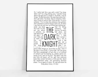 The Dark Knight Plakat, The Joker Speech, Christopher Nolan Film
