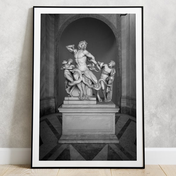 Laocoon and His Sons sculpture POSTER Print | from 4x6 to 24x36 inches | Mythology statue Vatican Museums Wall art Greek sculptors Rome