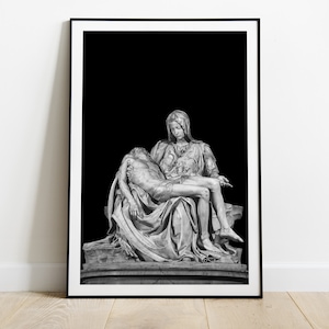 Poster The Pietà  PRINT Michelangelo, Jesus Mary Italian Renaissance Art Sculpture Vatican, European culture wall art