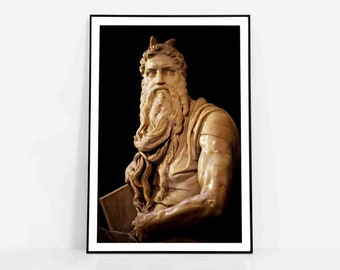 Michelangelo Moses Sculpture Print: Renaissance Wall Art