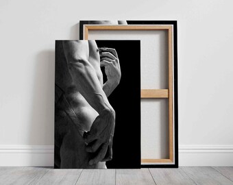 David Sculpture Canvas Print: Michelangelo Renaissance Art, Black and White Decor