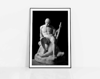 Theseus and Minotaur Print: Canova Sculpture, Greek Mythology