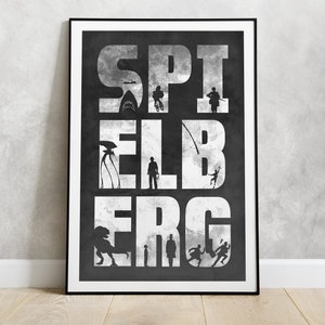 Spielberg Movie Poster - Filmography print, cinema Wall Art, 80s poster | Minimalist Design