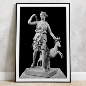 Diana of Versailles Statue WALL ART sculpture PRINT | Roman copy of Greek Sculptor Leochares lost Bronze | Louvre Museum Paris poster