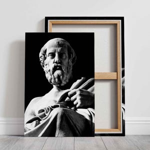Platon Statue Leinwanddruck: Schwarzweiß Griechische Philosophie Kunst
