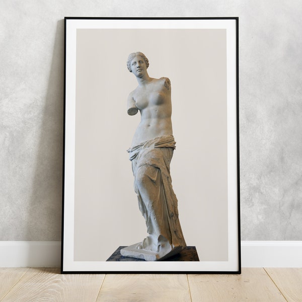 Venus de Milo Poster Statue Print Sculpture | Antique Decor ancient Greek Wall Art Hellenistic period | Louvre Museum Paris