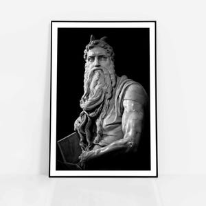 Michelangelo Moses Poster – Italian Renaissance Sculpture, Christian Wall Art Print