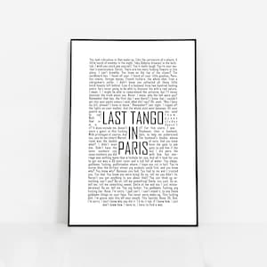 Poster Last Tango in Paris Marlon Brando Monolog Druck - Wand Kunst Dekor Film | Kino Farbvariation