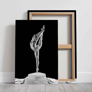Ballet Dancer Sculpture Canvas Print - Elegant Dance Artwork for Home Decor, Dance Lover Gift, Ballerina Wall Art