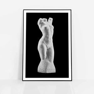 Woman body poster, naked female wall art, nudity print, volupté sculpture, feminine Arthur Lee artwork