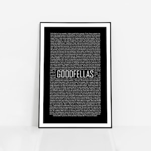 GoodFellas Monologue Opening Poster Movie Print - Martin Scorsese Wall Art Cinema Greatest Speeches