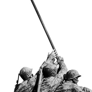 War Memorial poster USMC PRINT | Battle of Iwo Jima United States Marine Corps Statue | Wall Art Arlington Cemetery by Felix de Weldon