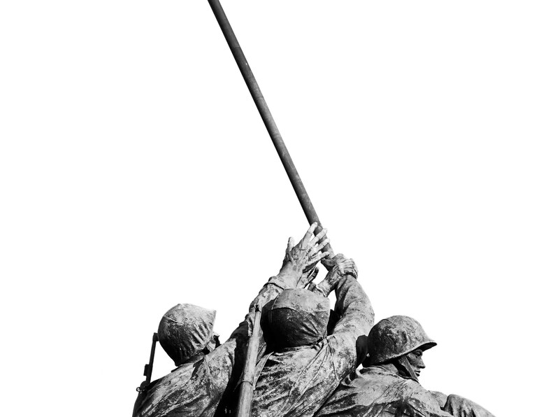 War Memorial poster USMC PRINT | Battle of Iwo Jima United States Marine Corps Statue | Wall Art Arlington Cemetery by Felix de Weldon