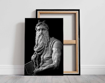 Moses Sculpture Canvas Print: Michelangelo Renaissance Art