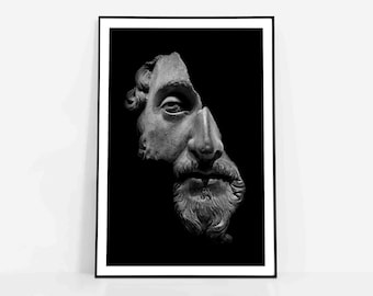 Marcus Aurelius Meditations Poster: Stoic Philosophy Bronze Sculpture Print