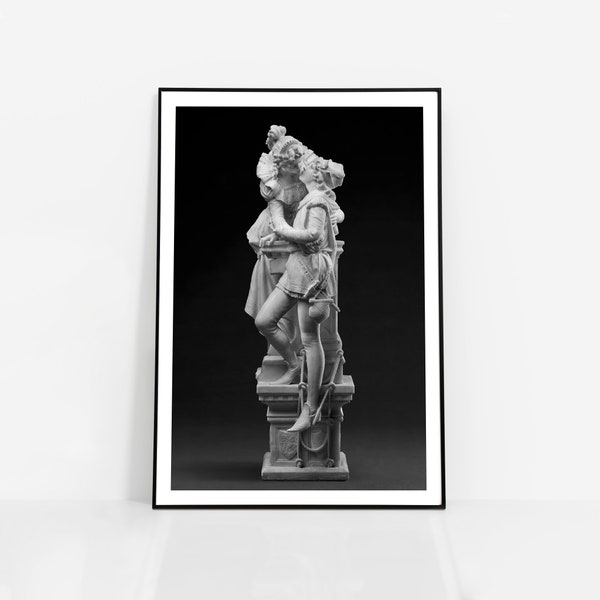 Romeo und Julia Poster William Shakespeare Wand Kunst Liebe Skulptur Drucke | Geschenk für Freundin | FERDINANDO VICHI Ästhetisches Dekor