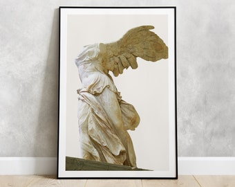 Poster Samothrace PRINT Sculpture Wall Decor | Marble Greek art Hellenistic statue  Louvre Museum Paris The Winged Victory