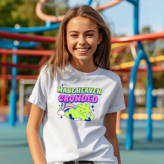 Kids Make Heaven Crowded Shirt,Youth Group Shirt,Kids Christian T-shirt,Kids Catholic T-shirt,Kids Christian Apparel,Kids Catholic Apparel