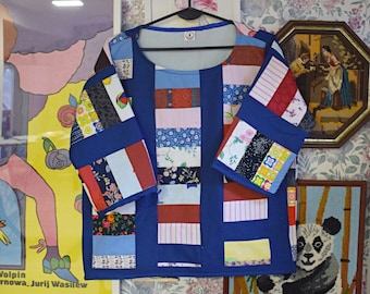 Patchwork Pullover / Vintage Patchwork Sweatshirt / Top made from patchwork/ Top upcycled