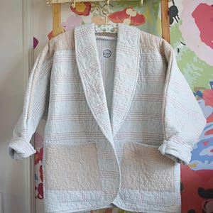 Casaco vintage de algodão com patchwork - estilo boho feito à mão