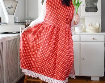 Cotton Pinafore Apron Dress, Japanese Style, Gift for Gardener