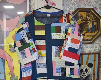 Patchwork Pullover / Vintage Patchwork Sweatshirt / Top made from patchwork/ Top upcycled