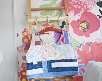 Parte superior de colcha / Parte superior de patchwork vintage / Parte superior hecha a partir de una colcha vieja