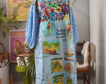 Upcycled dress, Vintage dress, Recycled dress, Patchwork dress, Japan dress, Sweet dress, Colors dress, Hippie dress,