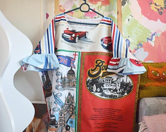 Sukienka z recyklingu, Sukienka vintage, Sukienka z recyklingu, Sukienka patchworkowa, Sukienka japońska, Sukienka słodka, Sukienka kolorowa, Sukienka hippie,