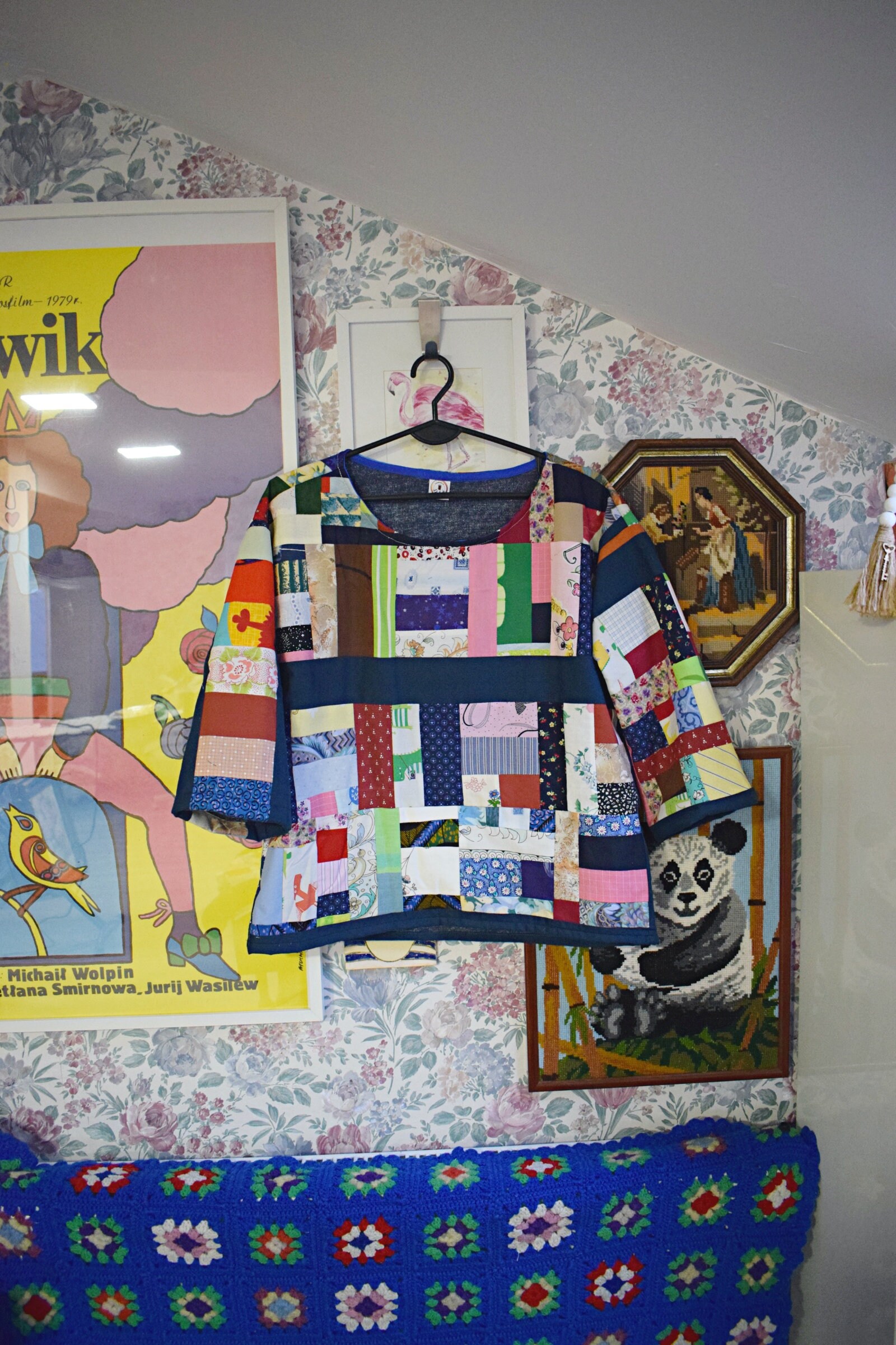 Sweter Patchworkowy / Bluza Vintage Patchwork / Top wykonany z patchworku / Top z recyklingu