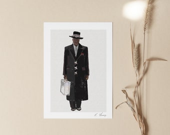 Giclée Mens Fashion Illustration Print | luxury Wall Art | Menswear Art print | Gifts for Men