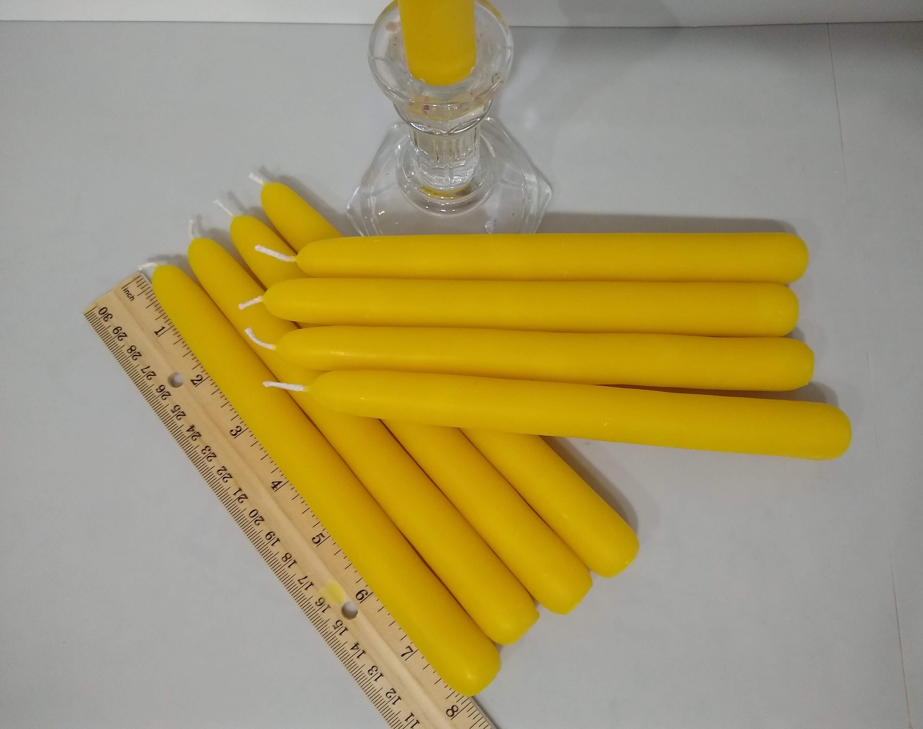 8 Inch Hand Dipped Beeswax Tapers Etsy UK