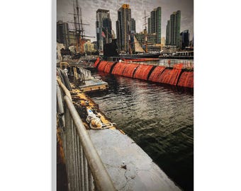 Lienzo con el horizonte de Harbor City