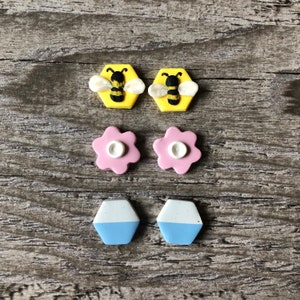 Spring Stud Pack, Polymer Clay Stud Earrings