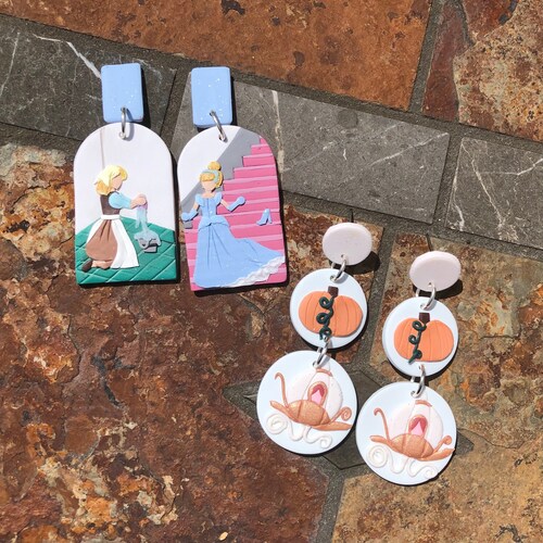 Cinderella Inspired Earrings Polymer Clay Earrings Etsy