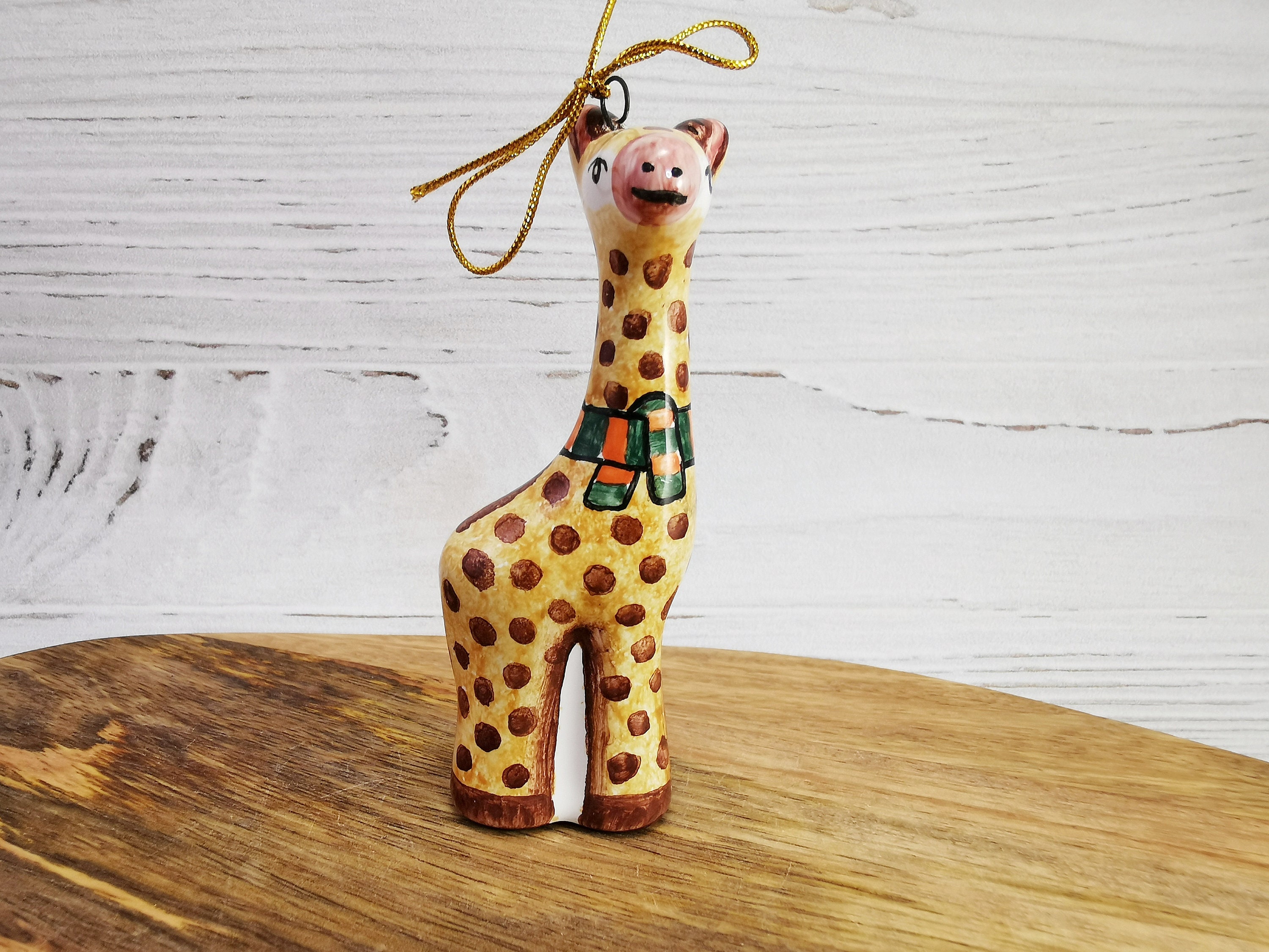 Colorful giraffe ornament Porcelain giraffe figurine Holiday Etsy