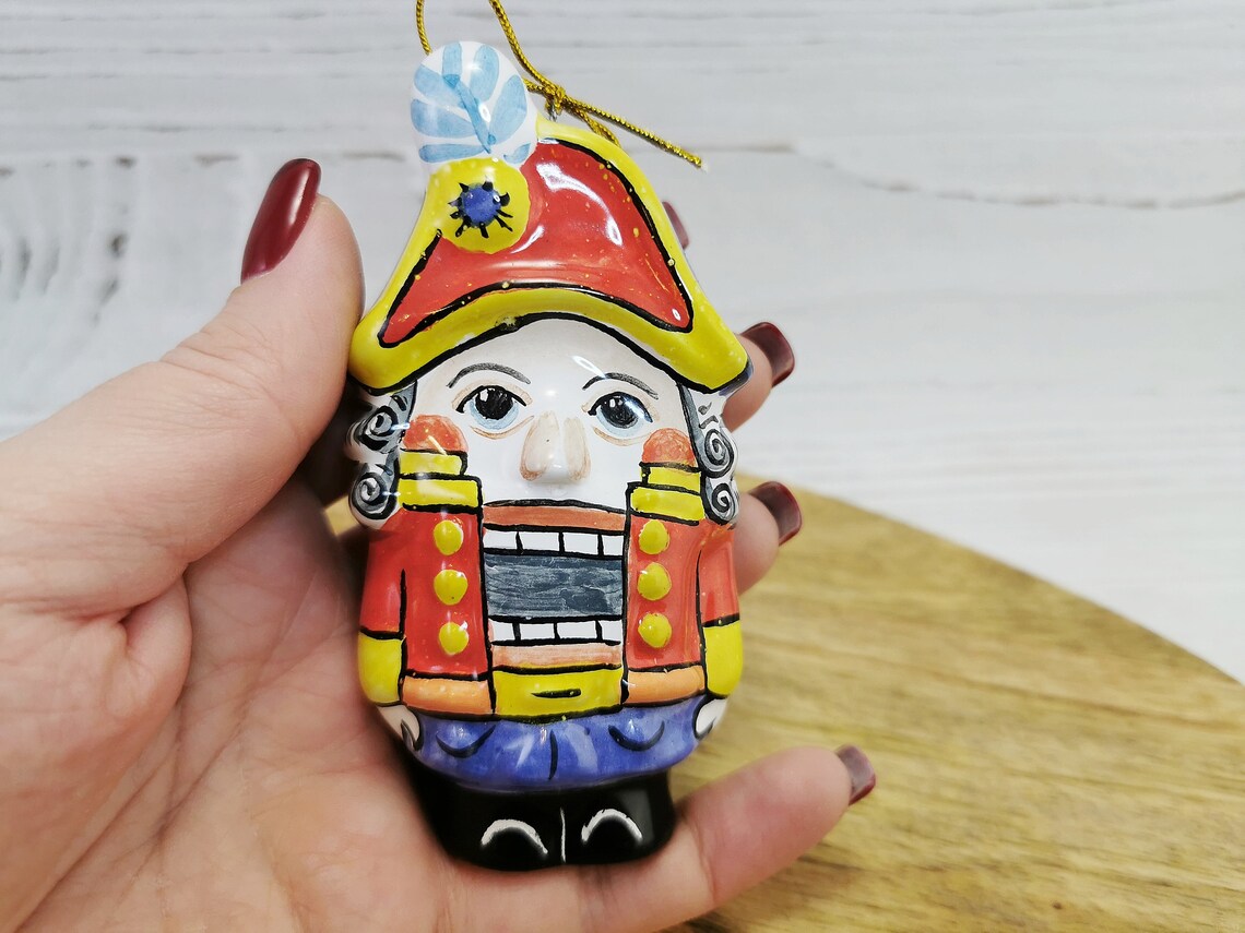 Nutcracker Christmas ornaments / Porcelain nutcracker figurine Etsy