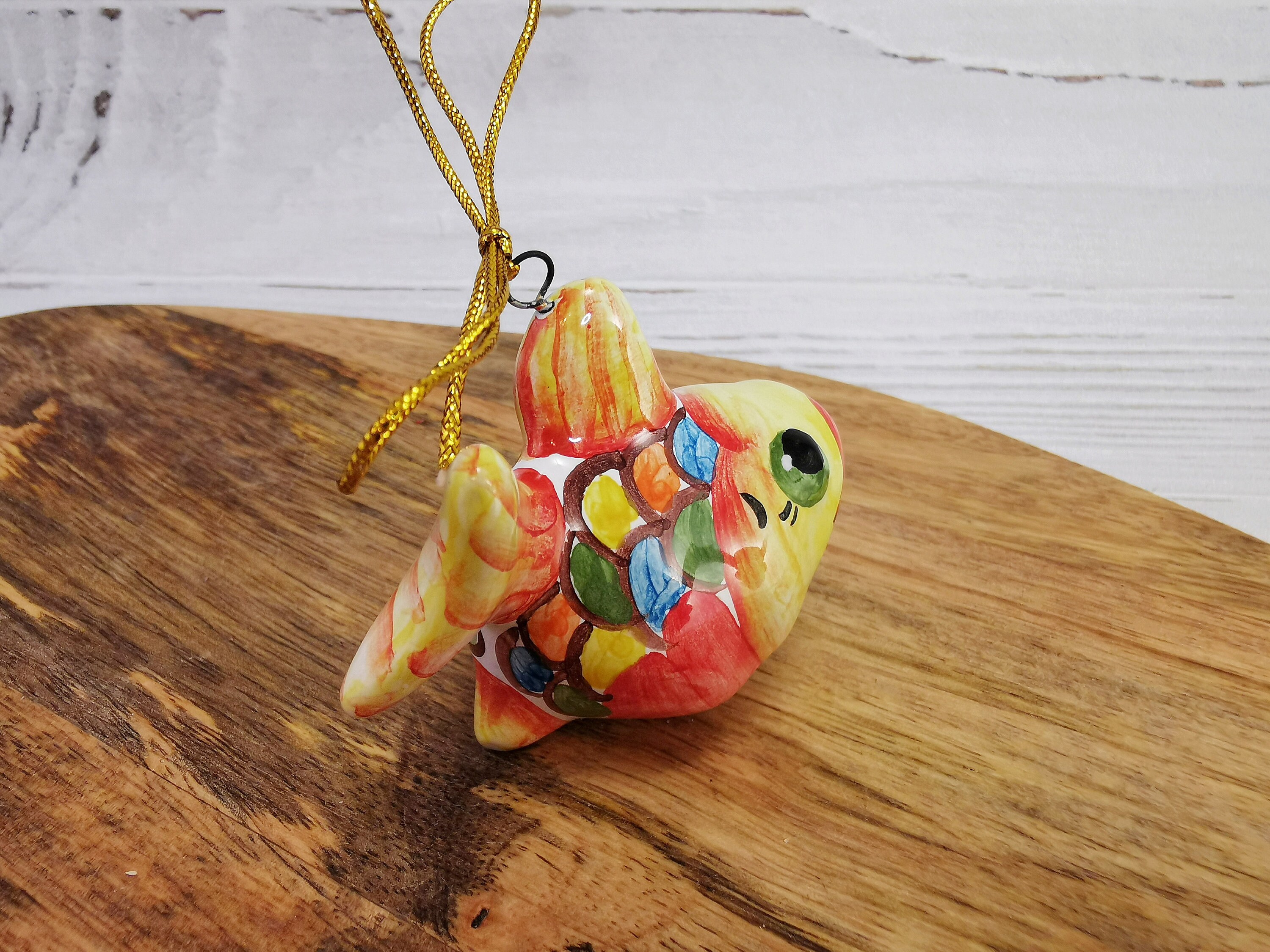 Ceramic gold fish ornament Christmas ornaments handmade Etsy