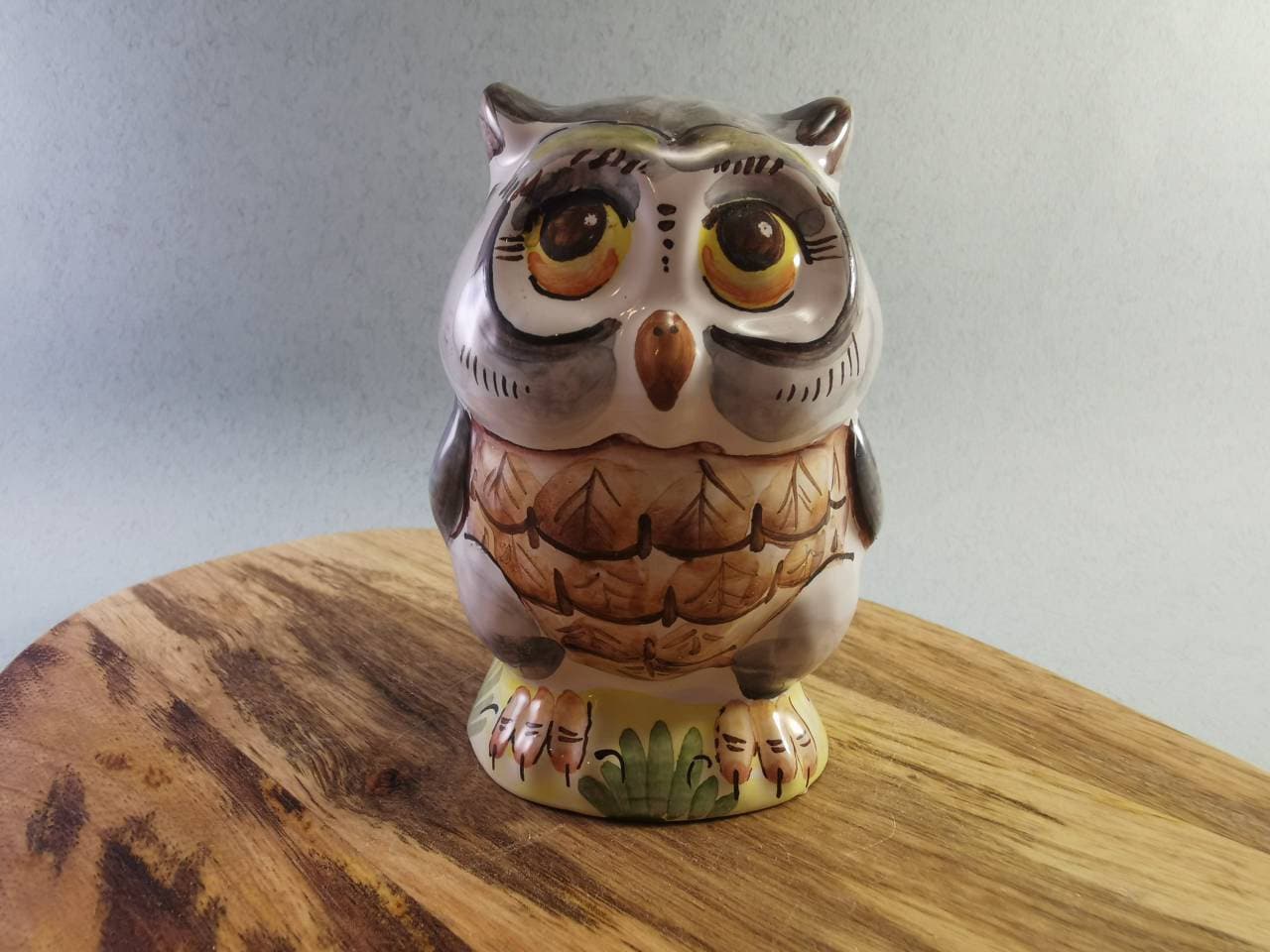 Ceramic owl figurine Hand painted Pottery handmade Bell Owl Etsy
