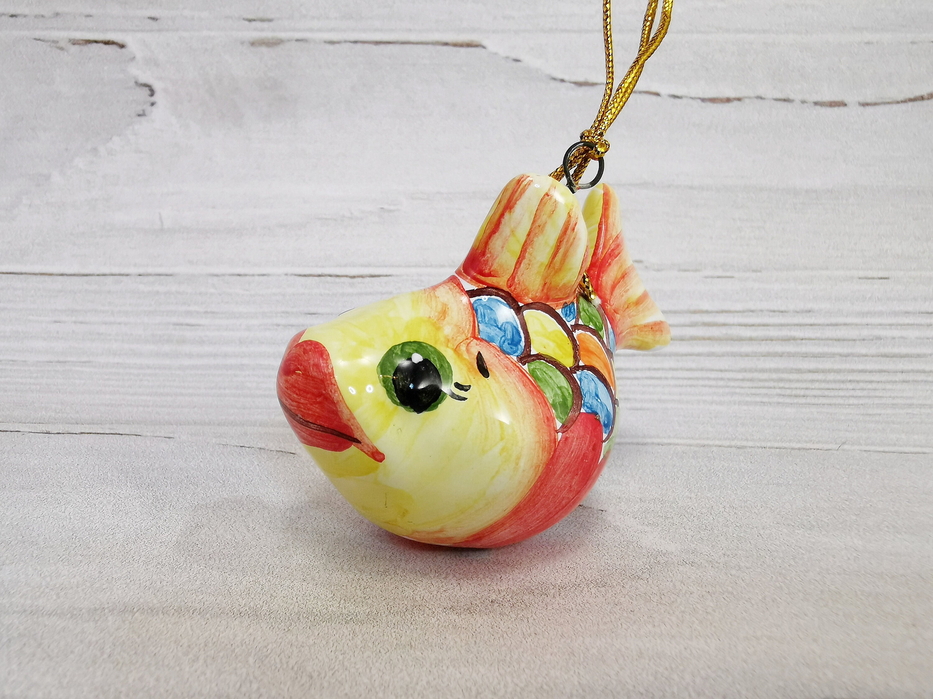 Ceramic gold fish ornament Christmas ornaments handmade Etsy