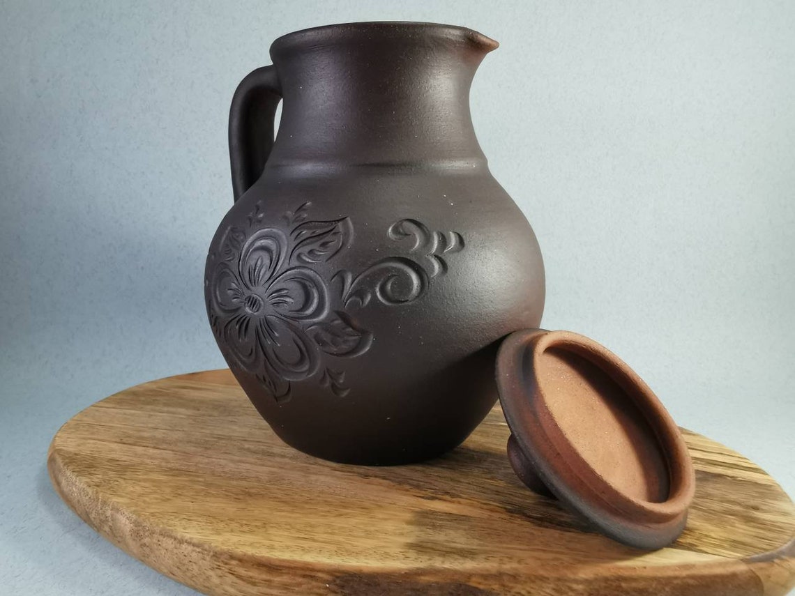 Ceramic pitcher with lid Pottery handmade water pitcher Etsy