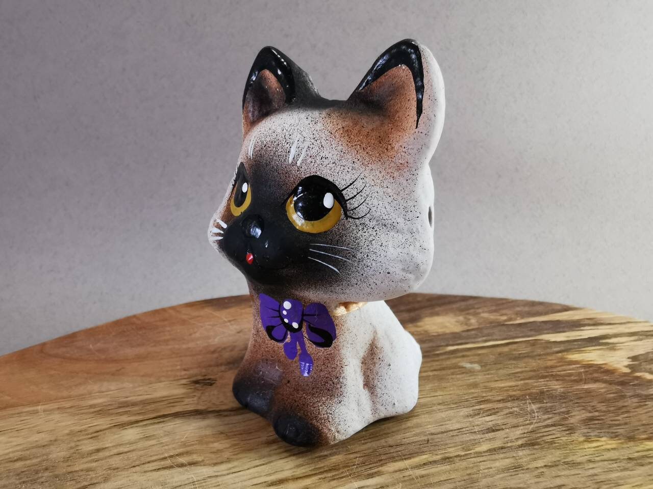 Ceramic cat figurine / Wind whistle for cat lover gift Etsy