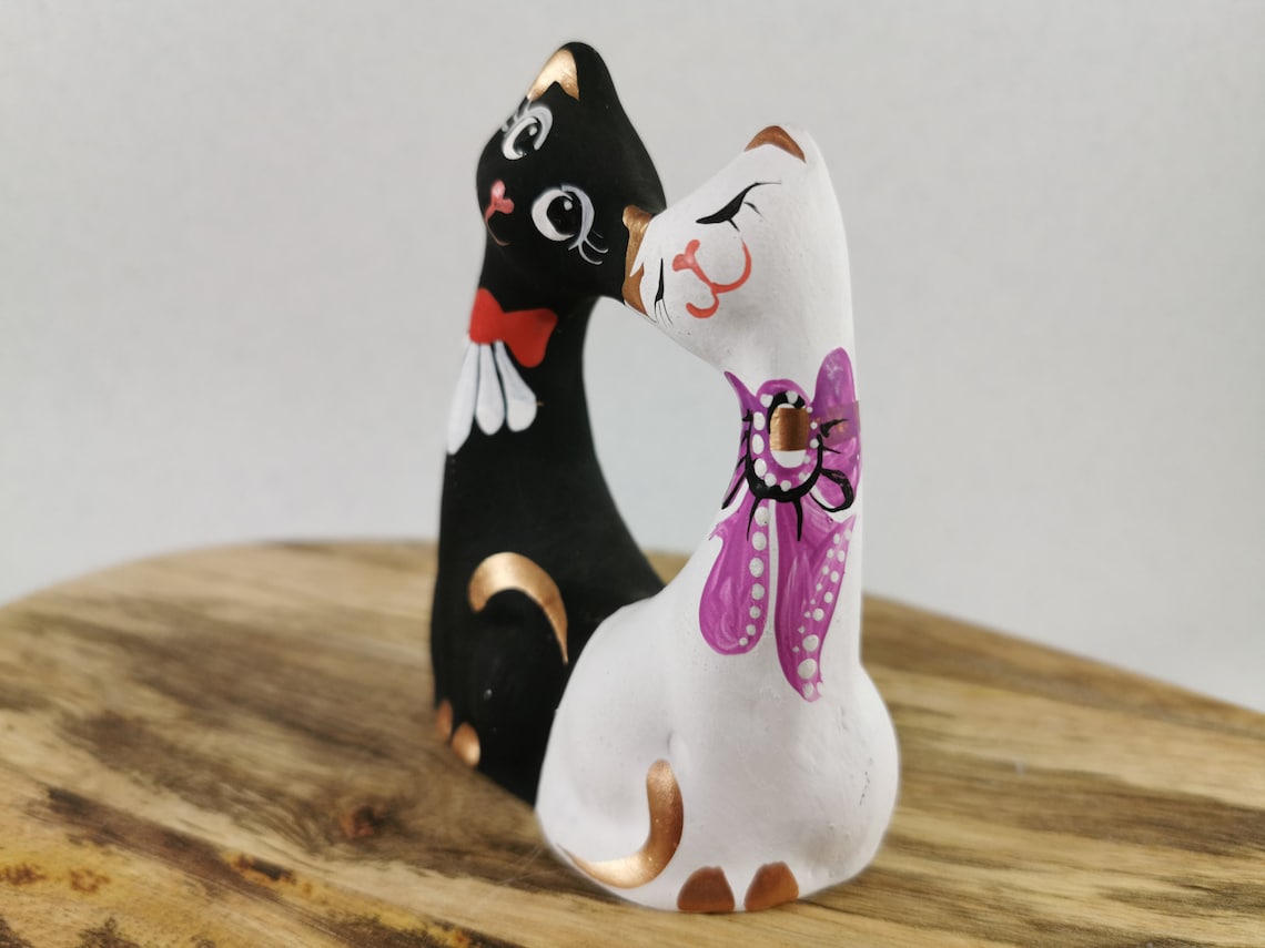 Tuxedo cat statue for gifts for cat lovers Etsy