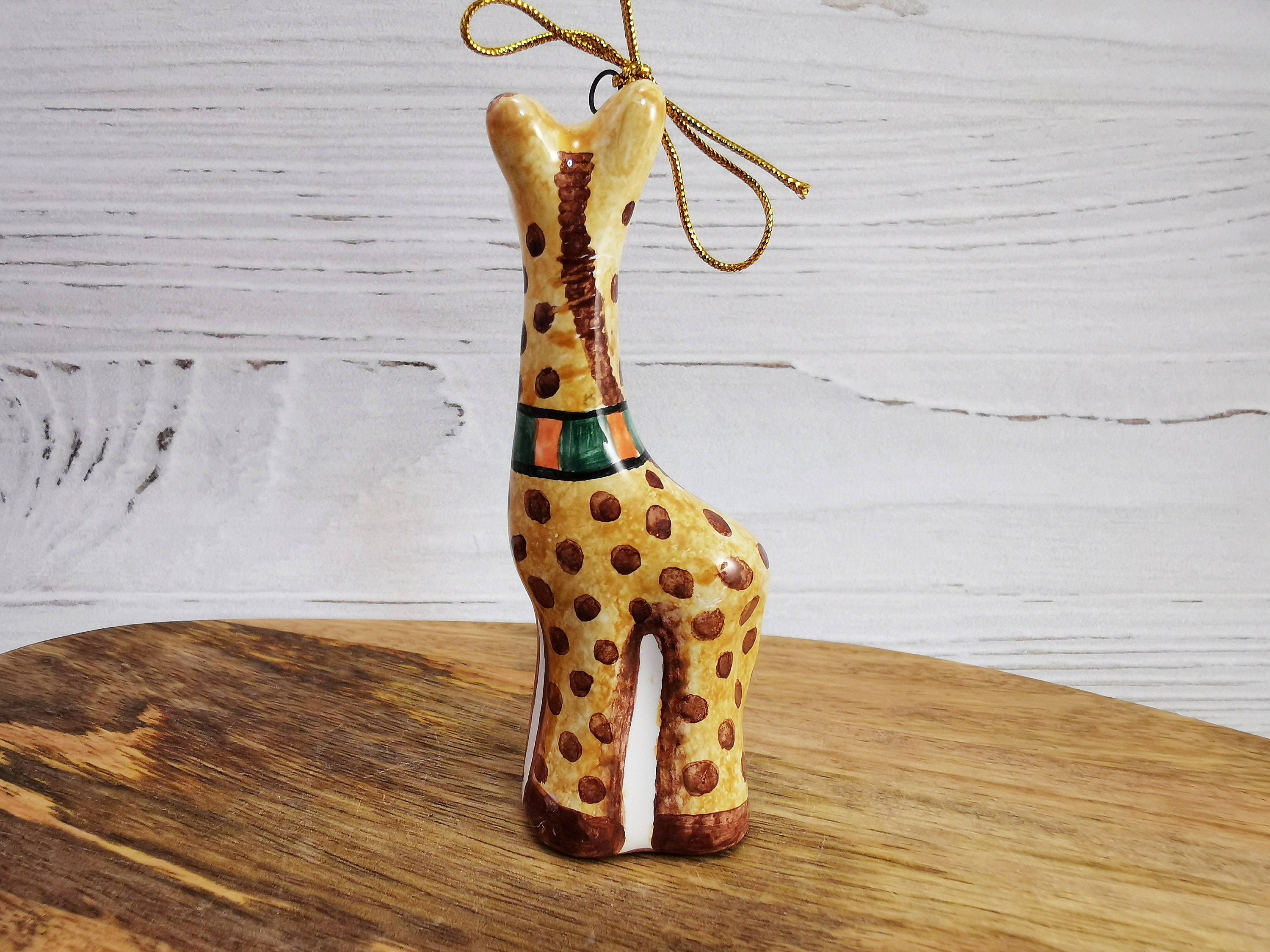 Colorful giraffe ornament Porcelain giraffe figurine Holiday Etsy
