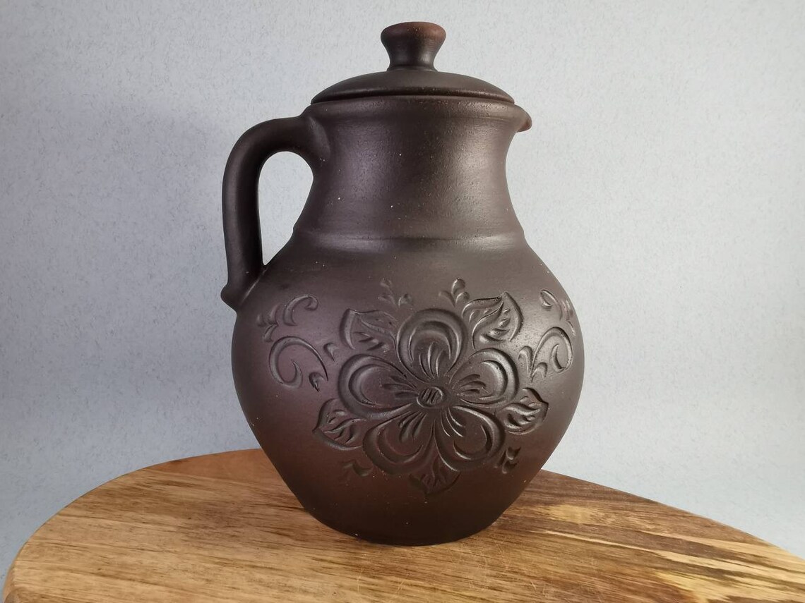 Ceramic pitcher with lid Pottery handmade water pitcher Etsy
