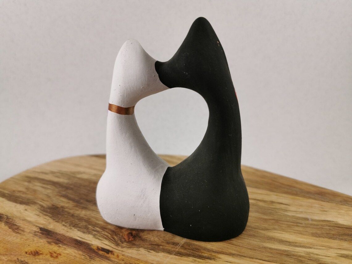 Tuxedo cat statue for gifts for cat lovers Etsy