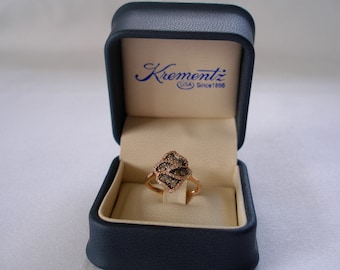 Krementz - Champagne & White Diamond  14k Rose Gold Ring